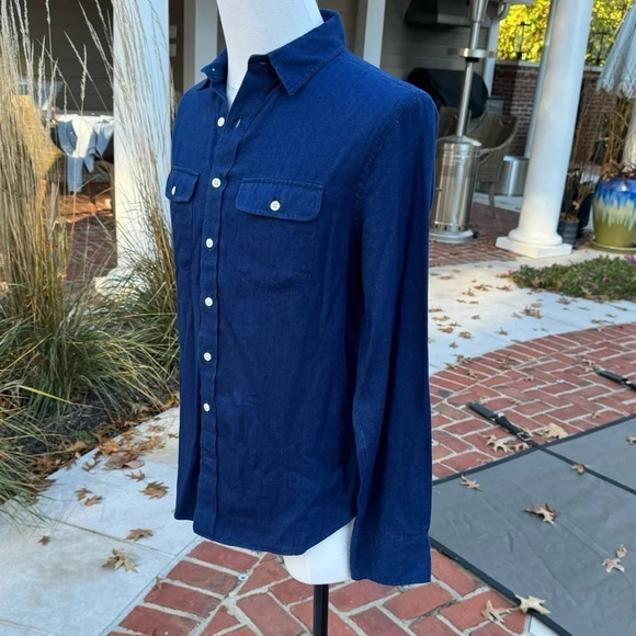 Elk Head Men’s Blue Single Chest Pocket Corduroy Button Down Size M - Picture 3 of 9